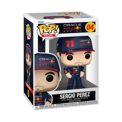 Funko Pop! Racing figure of Sergio Perez in Oracle Red Bull Racing suit and cap