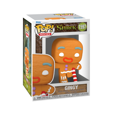 Figura pop de vinil Gingy do filme Shrek na caixa