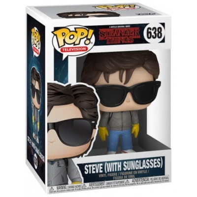 Figura Funko Pop Steve com óculos de sol na caixa Stranger Things