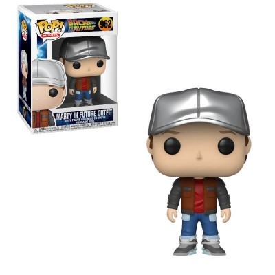 Figura Funko Pop Marty com roupa futurista e caixa correspondente
