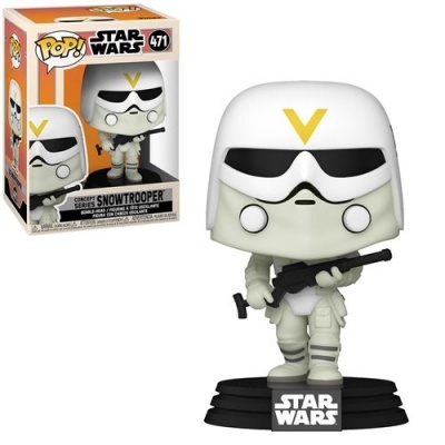 Funko Pop Star Wars Snowtrooper número 471 com capacete branco e base preta