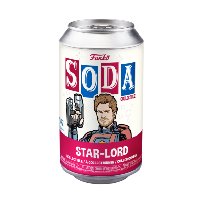Lata Funko Soda Star-Lord com imagem do personagem e texto