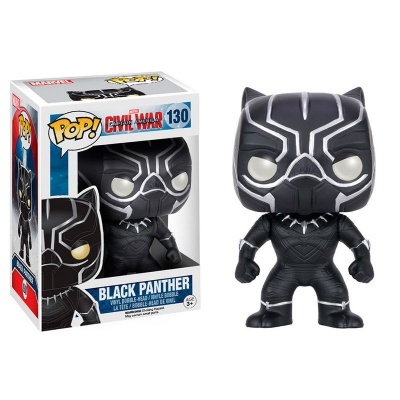 Figura Funko Pop do Black Panther da Marvel em vinil preto com caixa original