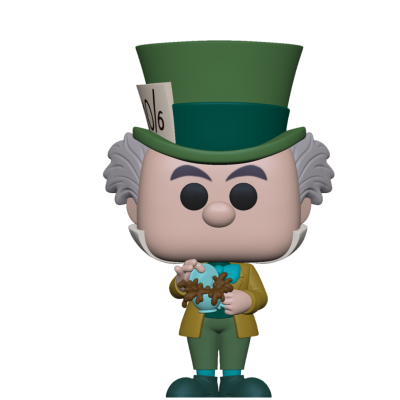 Figura Funko Pop de personagem com cartola verde e etiqueta 10/6