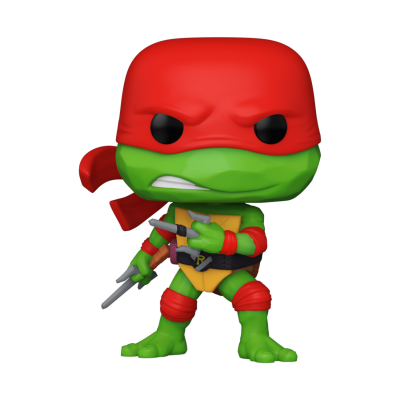 Figura colecionável Funko Pop de Raphael das Tartarugas Ninjas com máscara vermelha e armas
