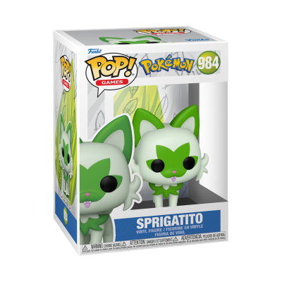 Funko Pop! Sprigatito Pokémon número 984 na caixa