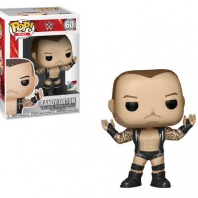 Figura Funko Pop da WWE Randy Orton e sua embalagem.