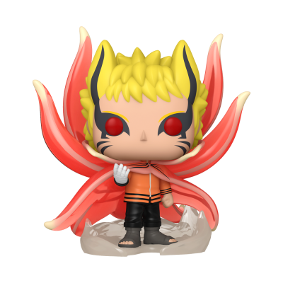Figura Funko Pop Naruto com cabelo amarelo e cauda vermelha