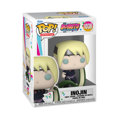 Figura Funko Pop! da personagem Inojin da série Boruto em caixa transparente