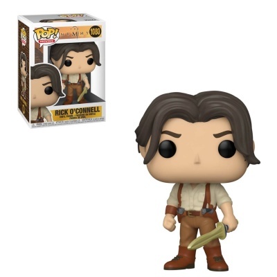 Figura Funko Pop! Rick O'Connell da Múmia em vinil com caixa transparente.