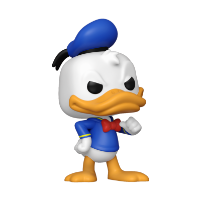 Figura colecionável do Pato Donald com roupa azul e gravata vermelha