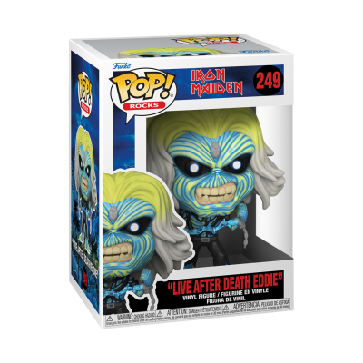 Figura Funko Pop! Rocks de Eddie do Iron Maiden na caixa