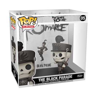 Funko Pop! The Black Parade da My Chemical Romance em caixa com álbum