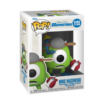 Figura Funko Pop Mike Wazowski verde com megafone em embalagem