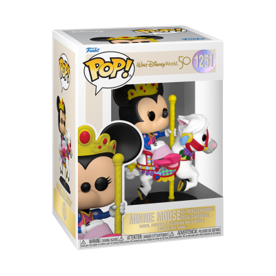 Figura Funko Pop! da Minnie Mouse num carrossel dentro de caixa