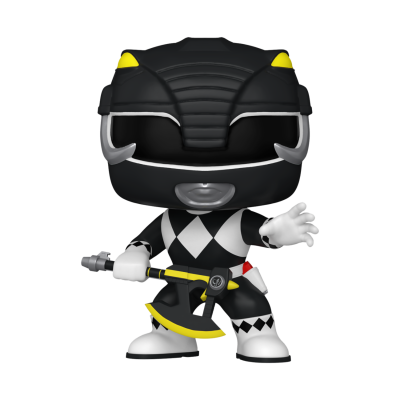 Figura colecionável Funko Pop de super-herói com capacete preto e detalhes amarelos