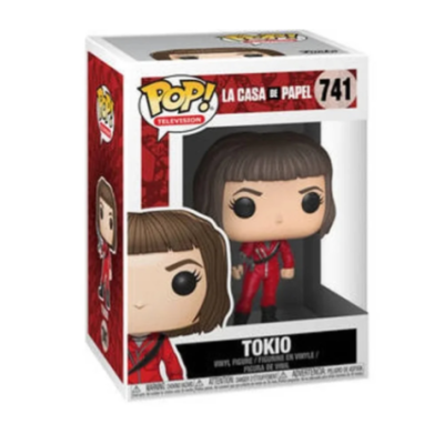 Figura Funko Pop da personagem Tokio da série La Casa de Papel embalada em caixa