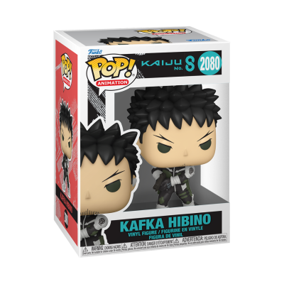 Figura Funko Pop Kafka Hibino da série Kaiju No. 8 em caixa de vinil colorida