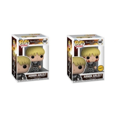 Dois bonecos FUNKO POP! Armin Arlert Attack on Titan em caixas