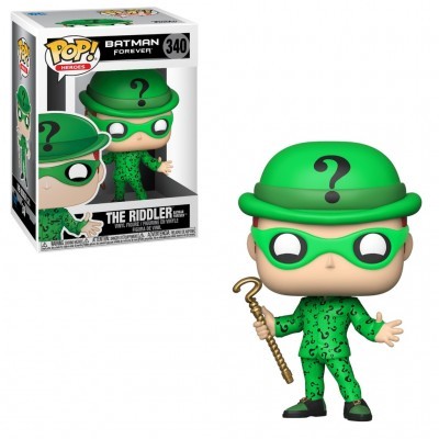 Figura Funko Pop! The Riddler Batman Forever com fato e chapéu verde com pontos de interrogação