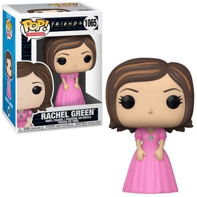 Figura Funko Pop! Rachel Green com vestido rosa e cabelo castanho