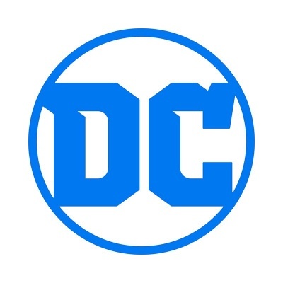 Logotipo da DC azul dentro de um círculo azul