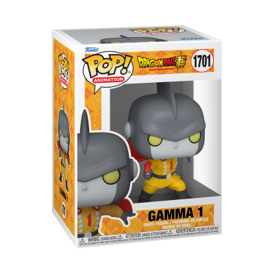 Figura Funko Pop Gamma 1 Dragon Ball Super Hero vinil na caixa