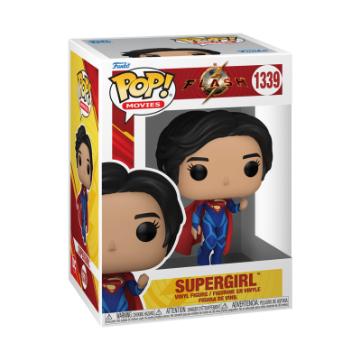 Boneco Funko Pop! Supergirl, coleção Flash, Nº 1339, em caixa com janela transparente.