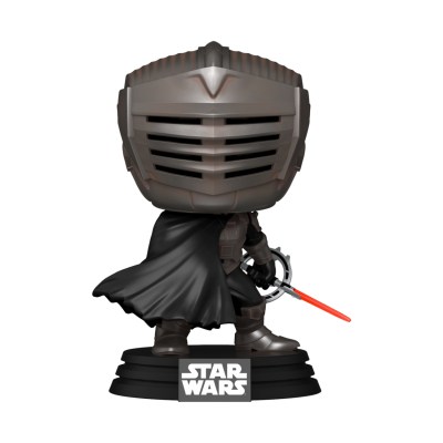 Figura Funko Pop de personagem de Star Wars com armadura e capa preta