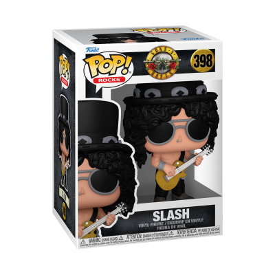 Figura Funko Pop! Rocks Slash da banda Guns N' Roses na embalagem