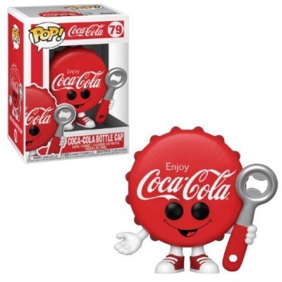 Figura Pop vinyl tampa Coca-Cola vermelha com abridor e embalagem