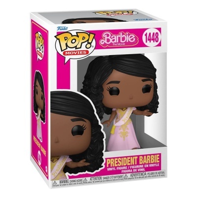 Funko Pop! President Barbie em embalagem rosa e branca