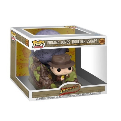 Figura Funko Pop Indiana Jones com chapéu castanho na embalagem