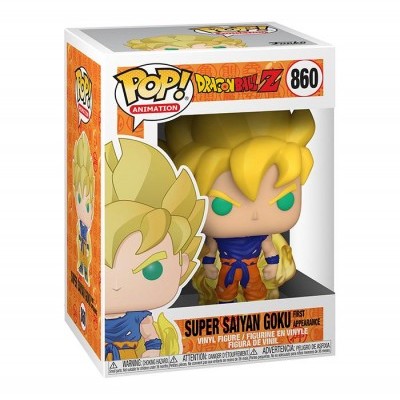 Figura Funko Pop Super Saiyan Goku Dragon Ball Z na embalagem