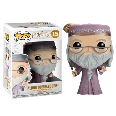Figura Funko Pop Albus Dumbledore com túnica roxa e óculos