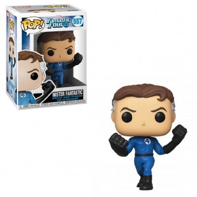 Figura Funko Pop! Mister Fantastic com fato azul e caixa original