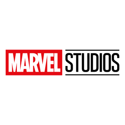 Logo branco MARVEL em fundo vermelho
