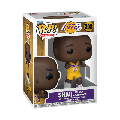 Funko Pop! de Shaquille ONeal dos Los Angeles Lakers, número 208, em embalagem