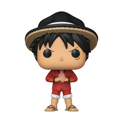 Figura Funko Pop de personagem com chapéu e fato vermelho