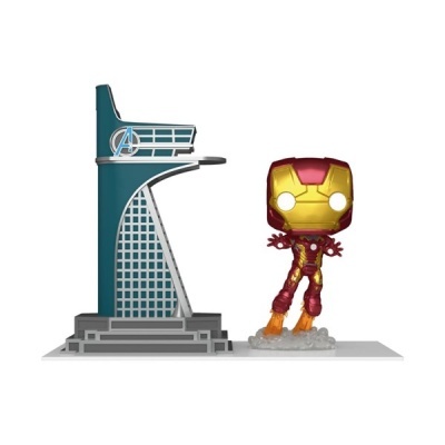Figura Funko Pop Homem de Ferro em voo com suporte torre Avengers