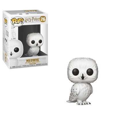 Boneco Funko Pop! Hedwig de Harry Potter número 76 em vinil branco com olhos pretos grandes
