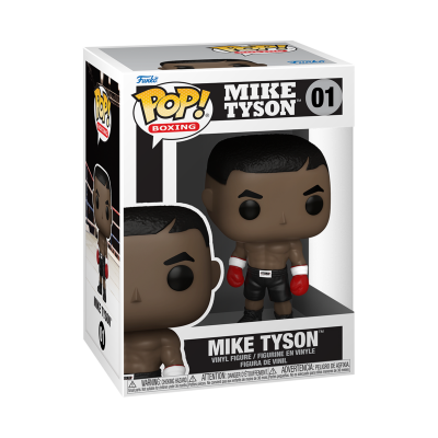 Figura Funko Pop Mike Tyson em caixa com luvas de boxe vermelhas