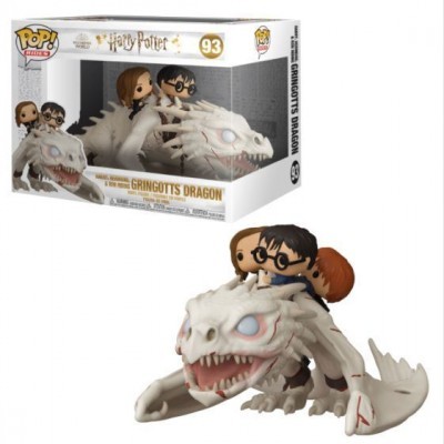 Bonecos Funko Pop! Harry Potter com dragão branco em caixa transparente