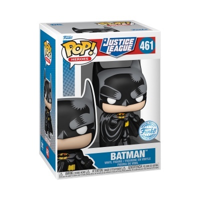 Funko Pop! Batman número 461 numa embalagem branca e azul