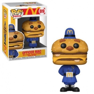 Figura POP! Officier Mac McDonald's com cabeça de hambúrguer e farda azul
