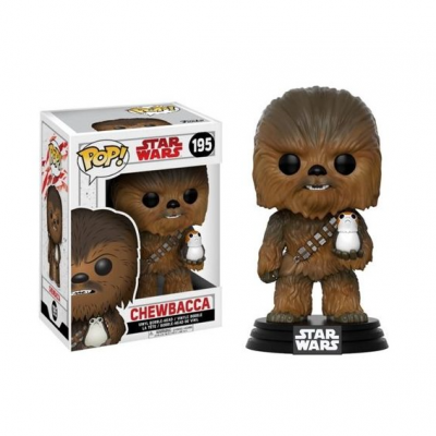 Figura Funko Pop Chewbacca com Porg e caixa Star Wars