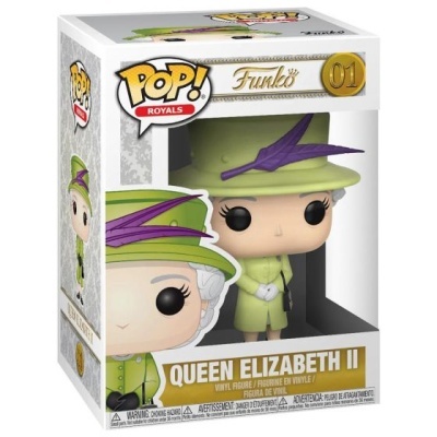 Figura Funko Pop Royals da Rainha Elizabeth II em caixa