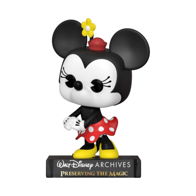 Figurina colecionável da Walt Disney com base preta e texto