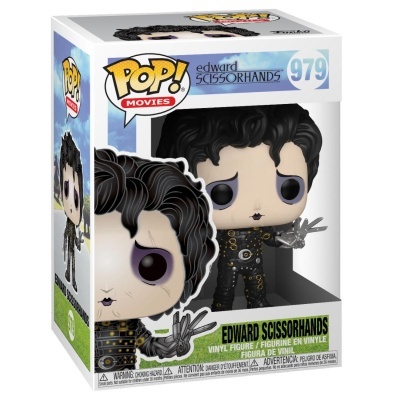 Figura Pop! Edward Scissorhands de vinil numa caixa com janela transparente.