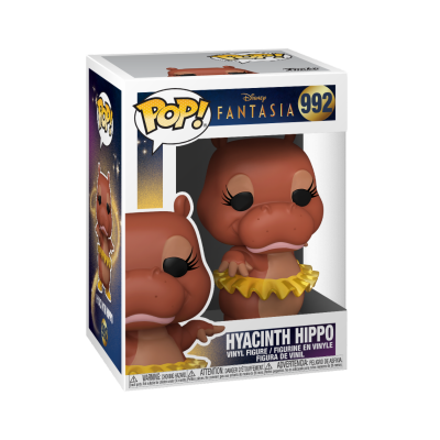 Boneco Funko Pop! Hipopótamo Hyacinth da Disney Fantasia na embalagem